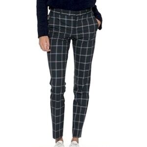 Banana Republic Navy Blue Plaid Ryan Dress Slim Ankle Pants Sz 6 Stretch Fabric
